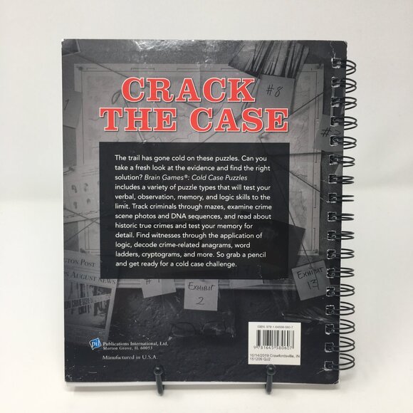 Brain Games Cold Case Puzzles Mental Exercises Softbound Spiralbound Book - Picture 2 of 9